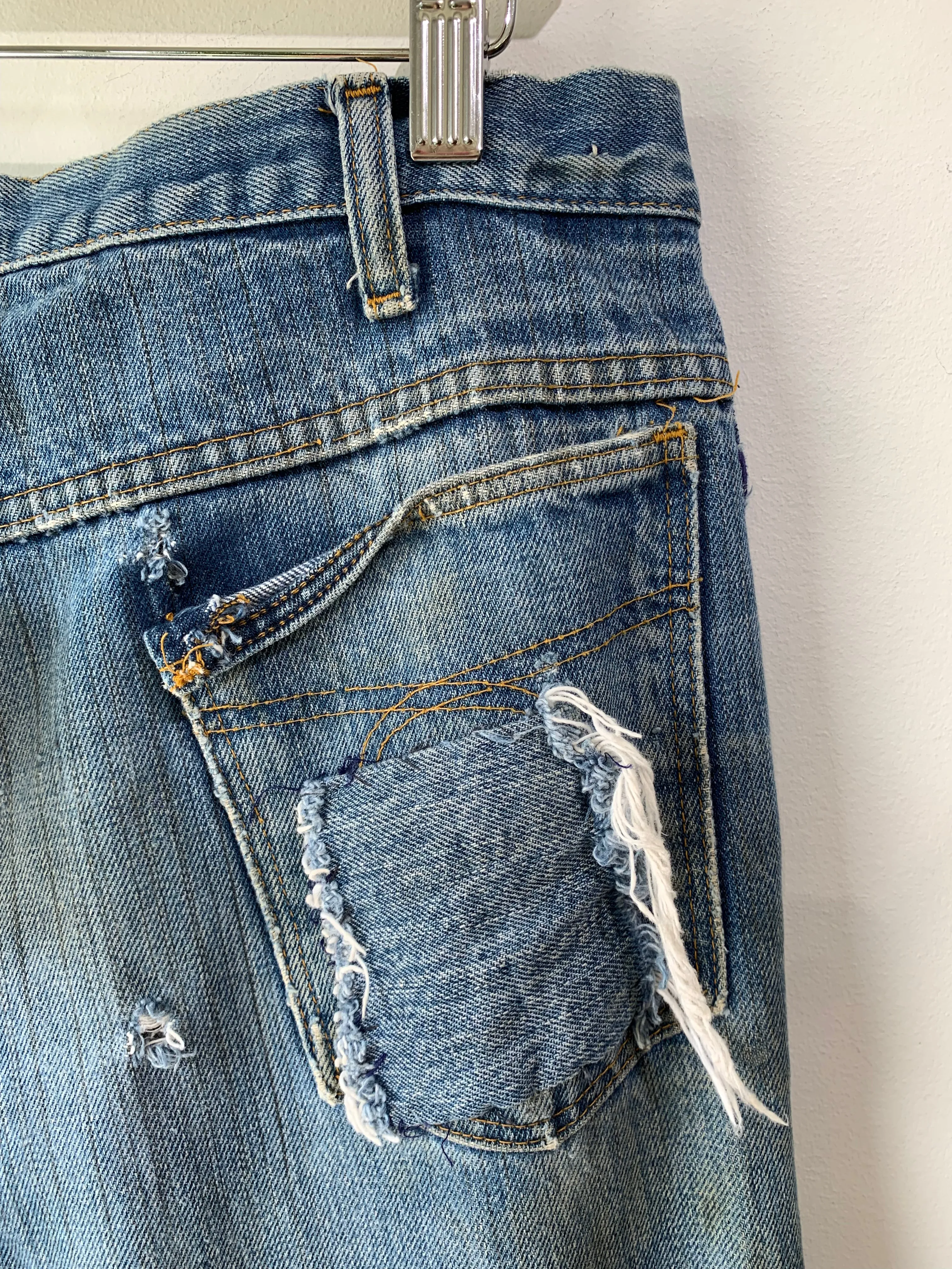 Vintage Flare Jeans With Navy Stitching