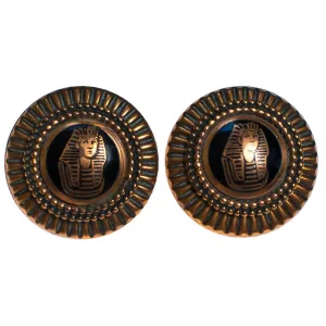 Vintage King Tut Copper Statement Earrings