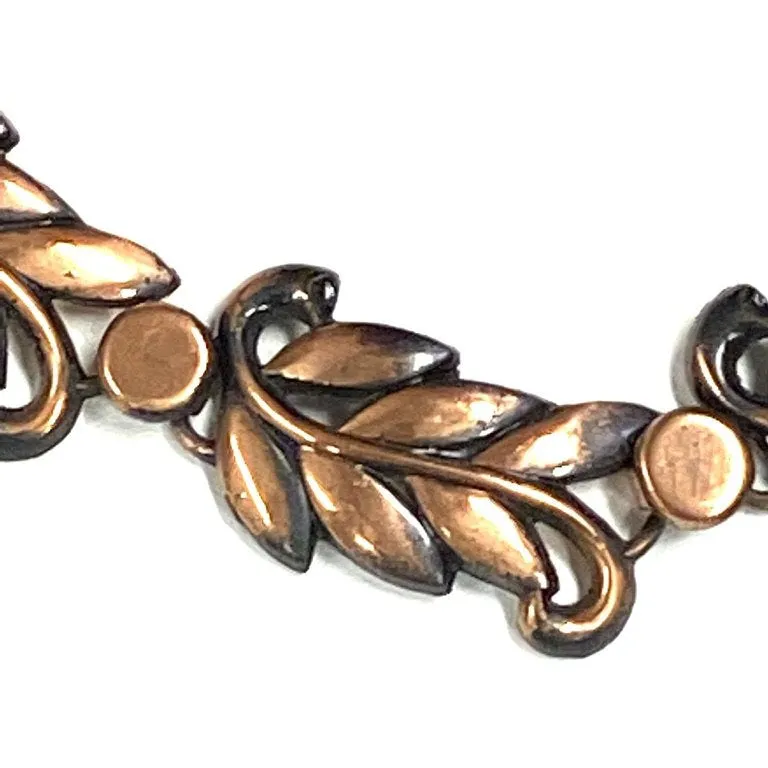 Vintage MCM Modernist Copper Necklace Choker Unsigned 1950s