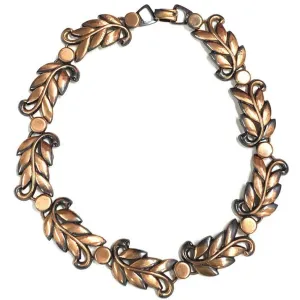 Vintage MCM Modernist Copper Necklace Choker Unsigned 1950s