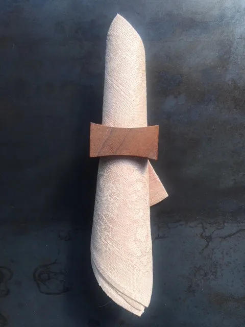 vintage mid century teak napkin rings from Japan