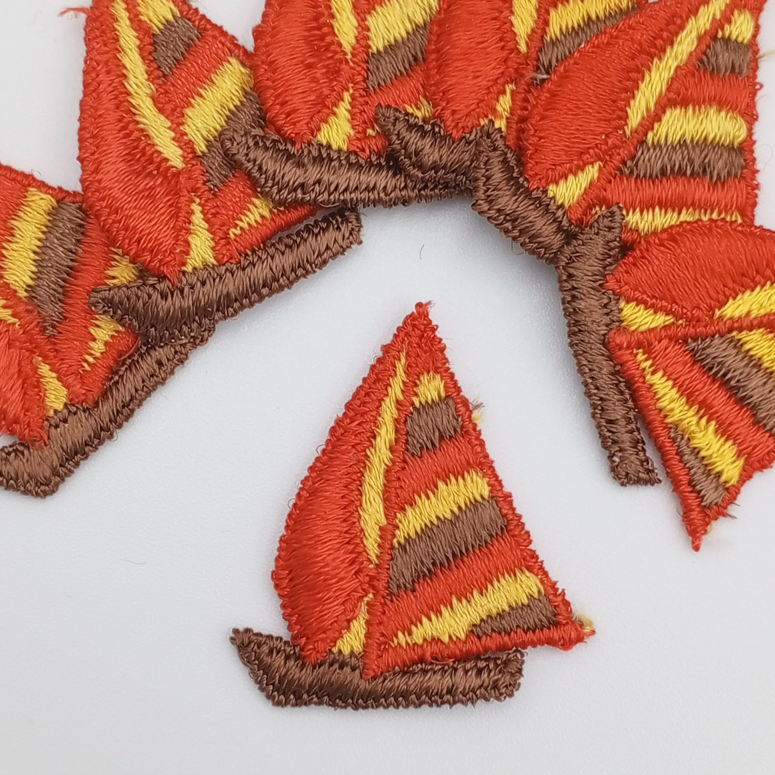VINTAGE Sailboat Patch Nautical Ship Embroidery Applique Patches Yellow Brown Orange Insignia Emblem Decal Embroidered Sailor Patch #900