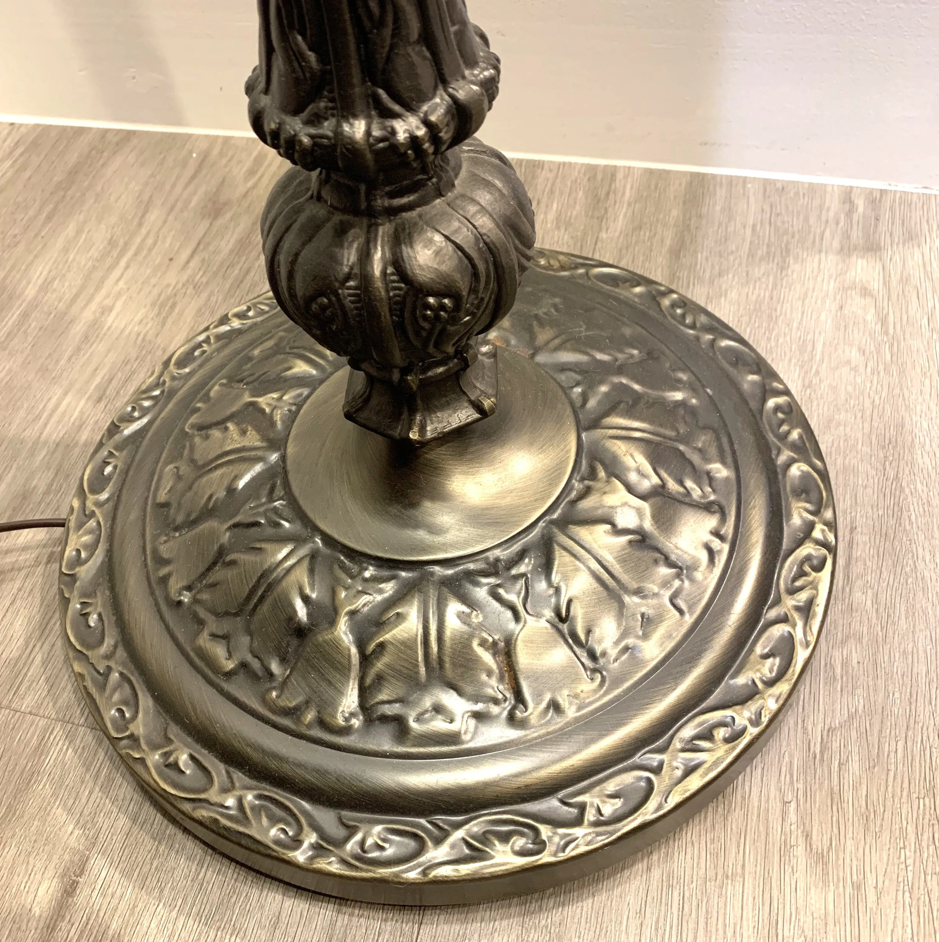 Vintage Tiffany Style Medal Floor Lamp