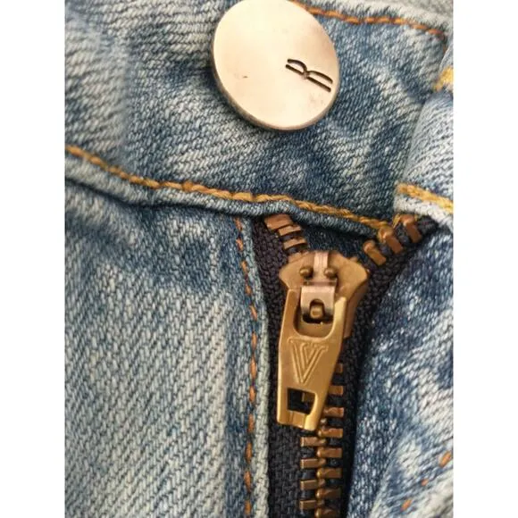 Vintage Vigoss Premium Denim Jeans 3/4 Light Wash Straight Leg Slight Flare