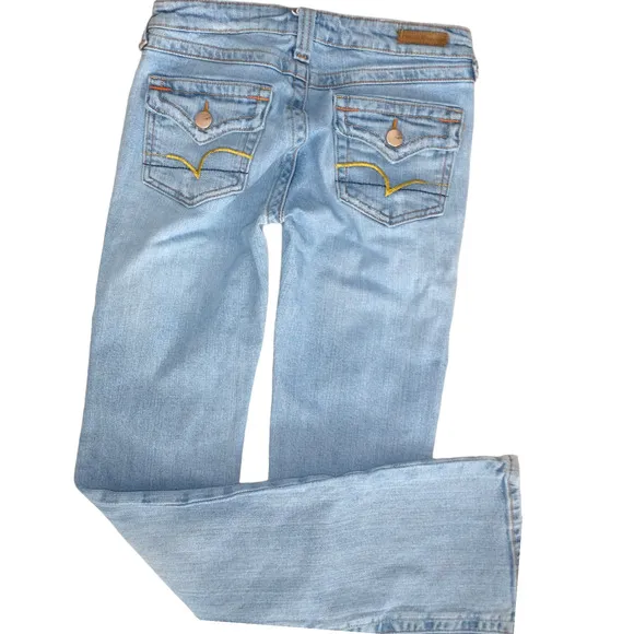 Vintage Vigoss Premium Denim Jeans 3/4 Light Wash Straight Leg Slight Flare