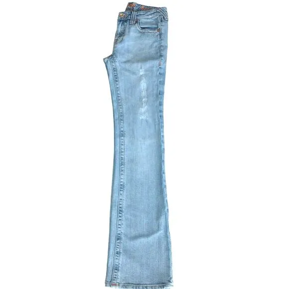 Vintage Vigoss Premium Denim Jeans 3/4 Light Wash Straight Leg Slight Flare