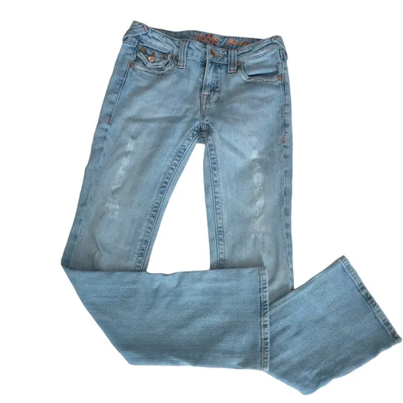 Vintage Vigoss Premium Denim Jeans 3/4 Light Wash Straight Leg Slight Flare