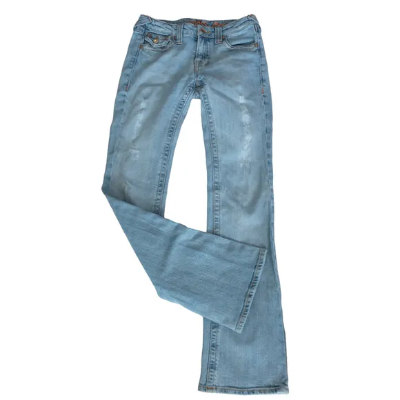 Vintage Vigoss Premium Denim Jeans 3/4 Light Wash Straight Leg Slight Flare