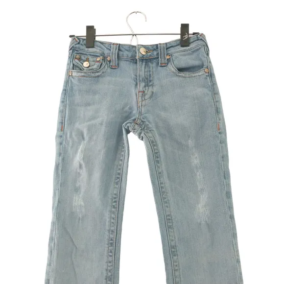 Vintage Vigoss Premium Denim Jeans 3/4 Light Wash Straight Leg Slight Flare