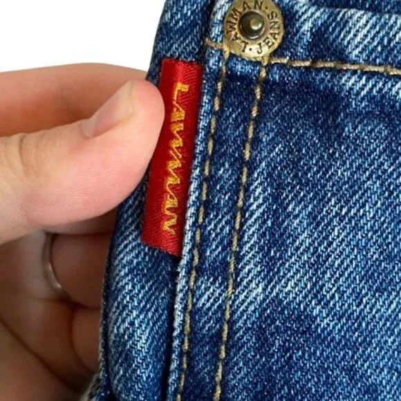 VTG Lawman Womens Tapered Leg‎ Jeans Sz 12 Blue 27&quot; Waist Western 90s High Rise