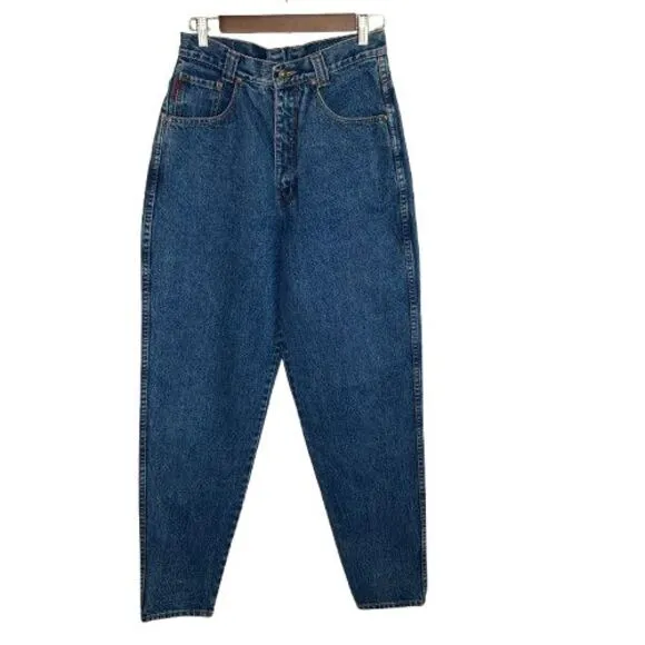 VTG Lawman Womens Tapered Leg‎ Jeans Sz 12 Blue 27&quot; Waist Western 90s High Rise