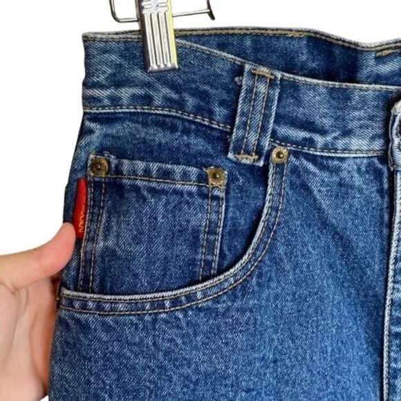 VTG Lawman Womens Tapered Leg‎ Jeans Sz 12 Blue 27&quot; Waist Western 90s High Rise