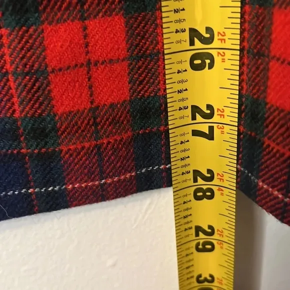 VTG Pendleton Red Plaid 100% Virgin Wool Skirt