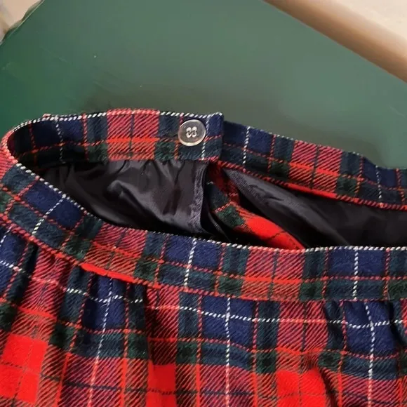 VTG Pendleton Red Plaid 100% Virgin Wool Skirt