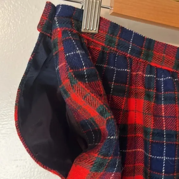 VTG Pendleton Red Plaid 100% Virgin Wool Skirt