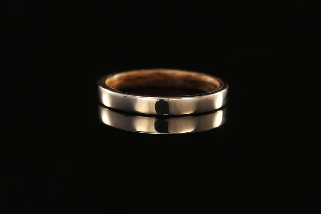 WALNUT WOOD 14K WHITE GOLD WOOD INTERIOR RING