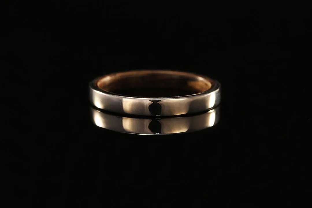 WALNUT WOOD 14K WHITE GOLD WOOD INTERIOR RING