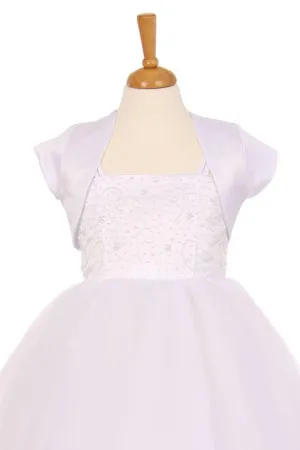 White Satin Bolero for Girls