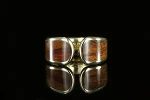 WOMAN'S YELLOW GOLD SHEOAK WOOD WRAP RING