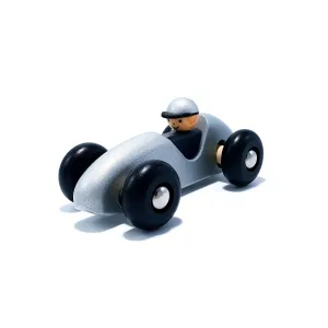 Wooden Silver Racecar