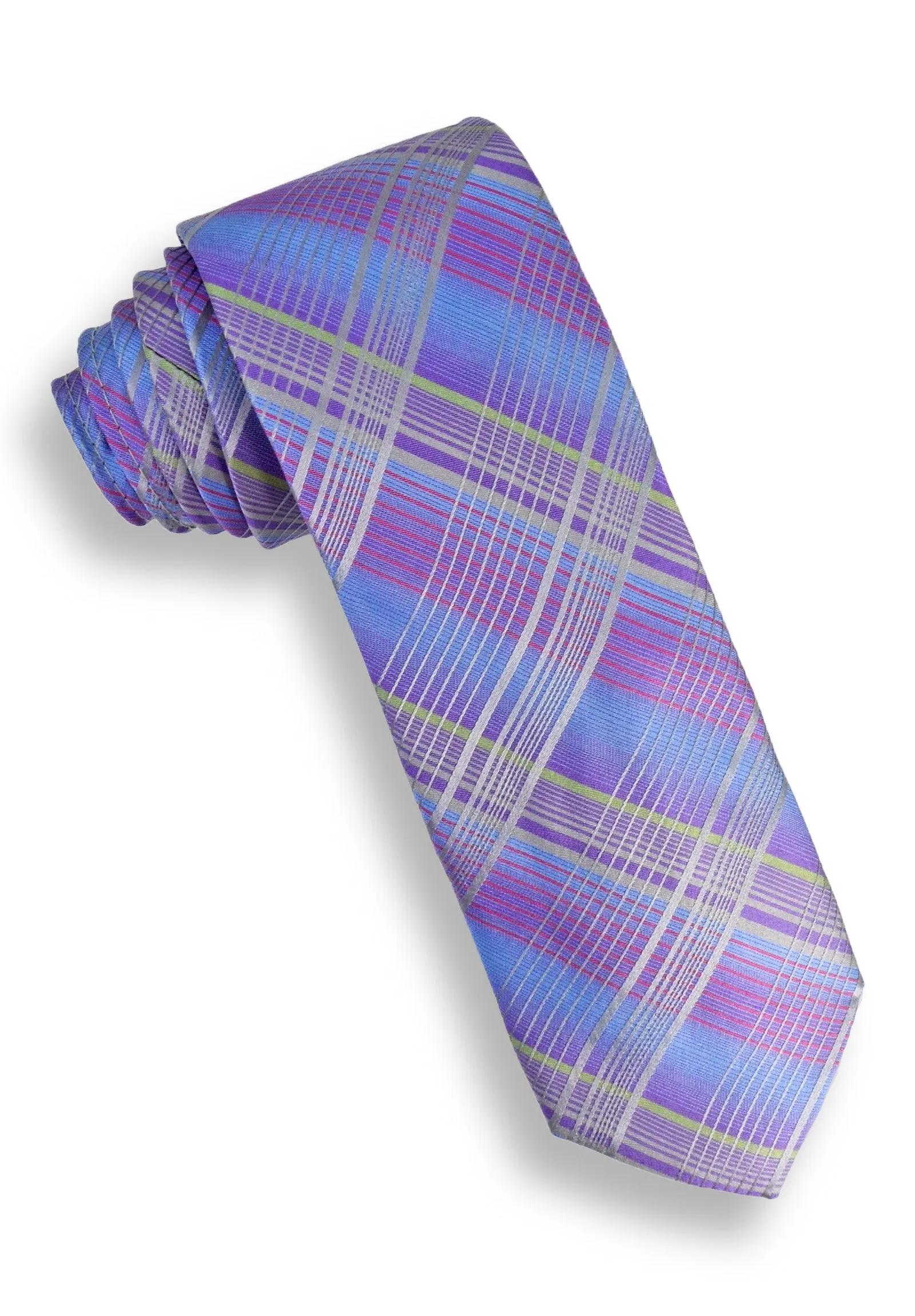 XMI Modern Plaid Platinum Tie