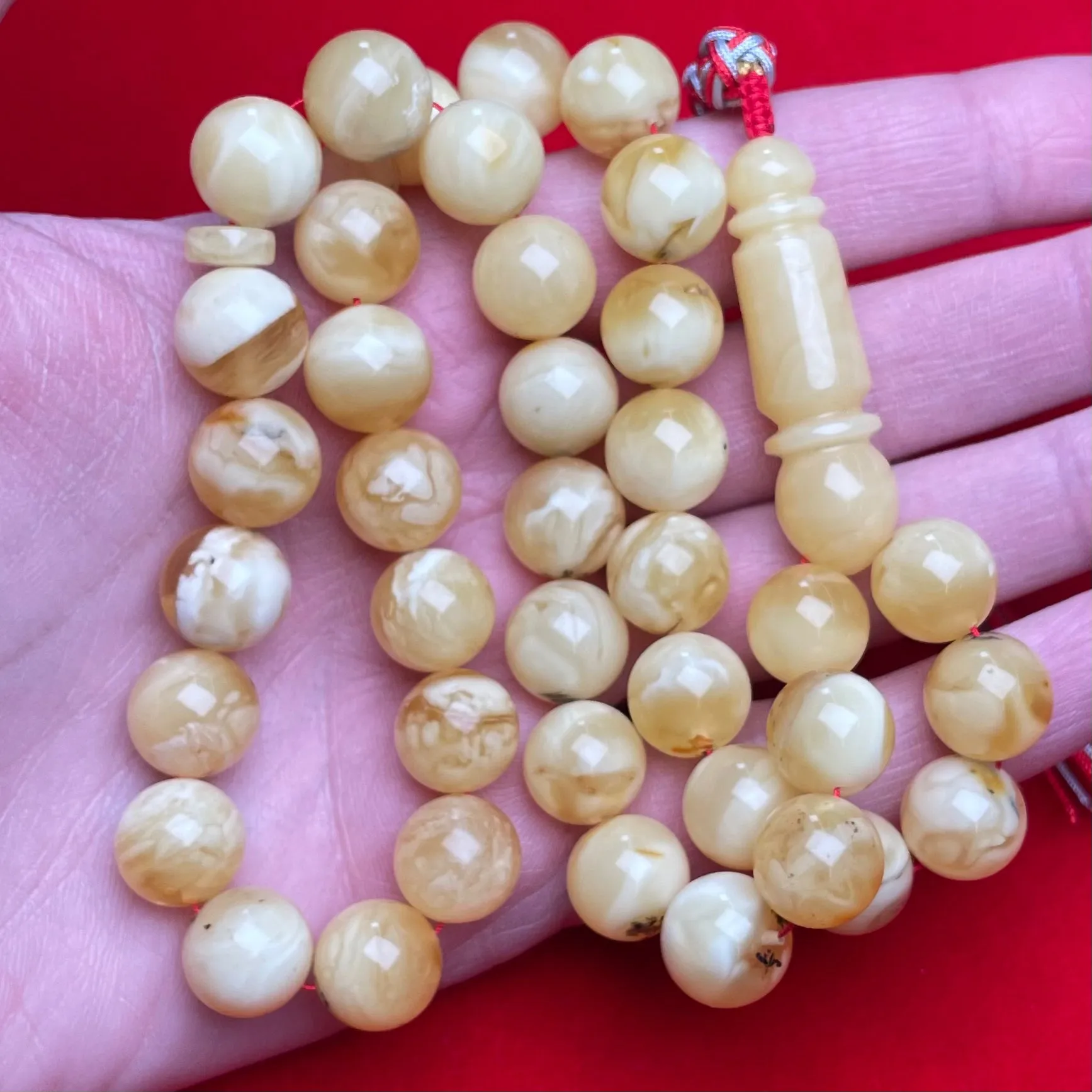 YELLOW/WHITE AMBER MISBAHA 11,8mm 39,5g
