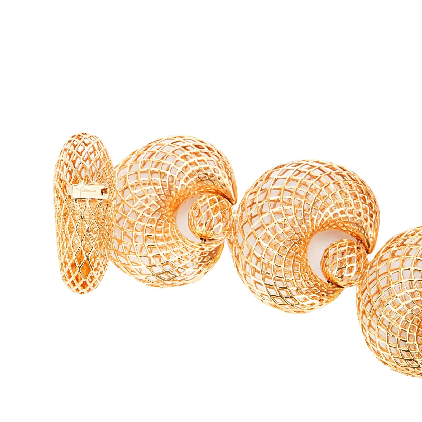 Yemyungji 18 Karat Yellow Gold Blooming Hinged Bracelet